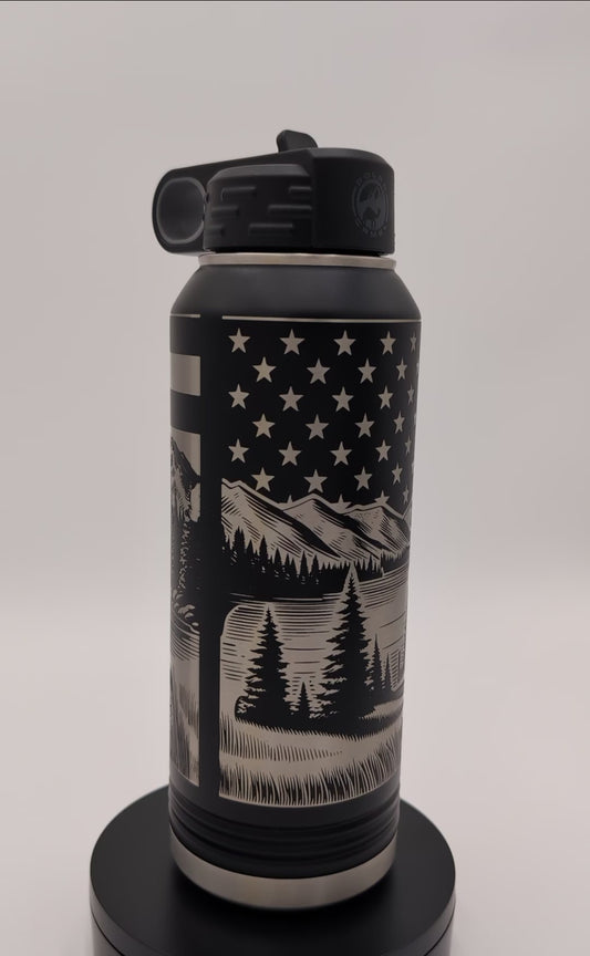 Flag and Buck 32oz